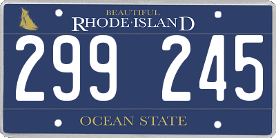 RI license plate 299245