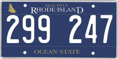 RI license plate 299247