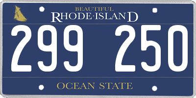 RI license plate 299250