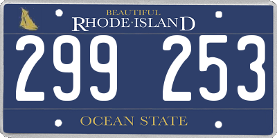 RI license plate 299253