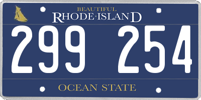RI license plate 299254