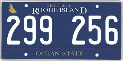 RI license plate 299256