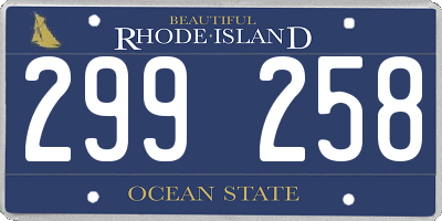 RI license plate 299258