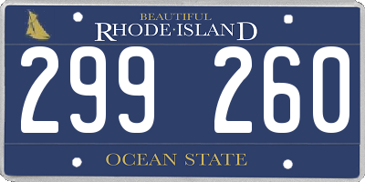 RI license plate 299260