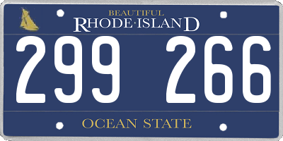 RI license plate 299266