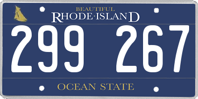 RI license plate 299267