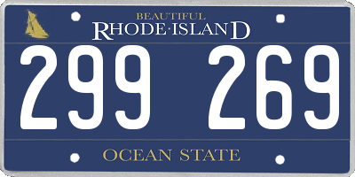 RI license plate 299269