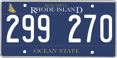 RI license plate 299270