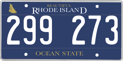 RI license plate 299273
