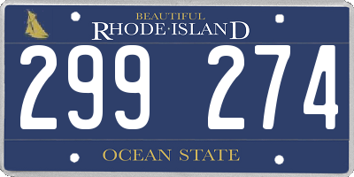 RI license plate 299274