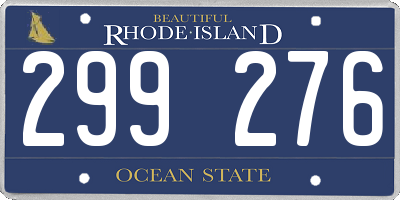 RI license plate 299276
