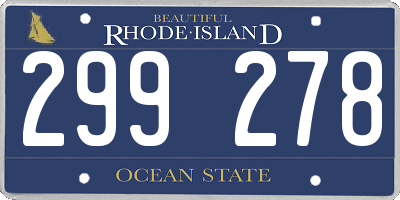RI license plate 299278