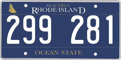 RI license plate 299281