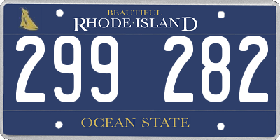 RI license plate 299282