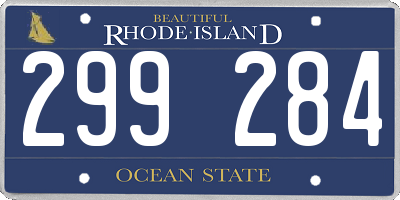 RI license plate 299284