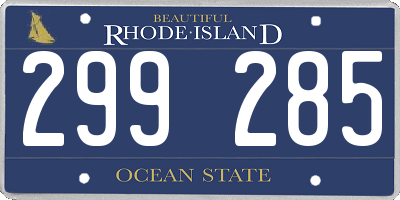 RI license plate 299285