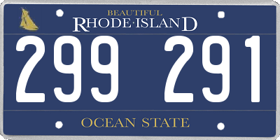 RI license plate 299291