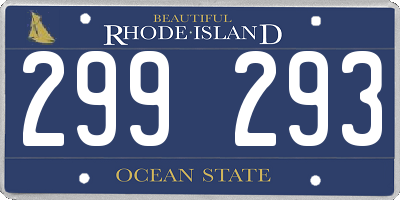 RI license plate 299293