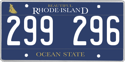 RI license plate 299296