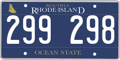RI license plate 299298