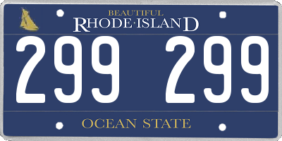 RI license plate 299299