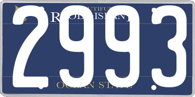 RI license plate 2993