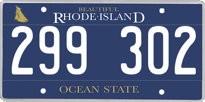 RI license plate 299302