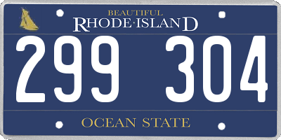 RI license plate 299304
