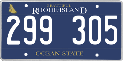 RI license plate 299305