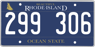 RI license plate 299306