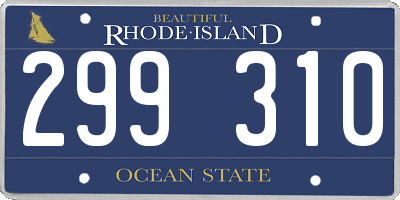 RI license plate 299310