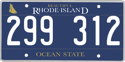 RI license plate 299312