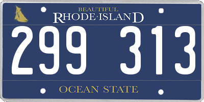 RI license plate 299313