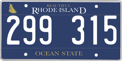 RI license plate 299315
