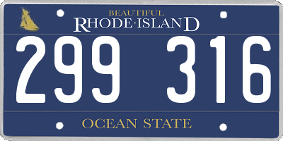RI license plate 299316