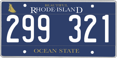 RI license plate 299321