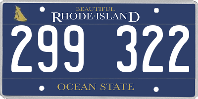 RI license plate 299322