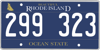RI license plate 299323