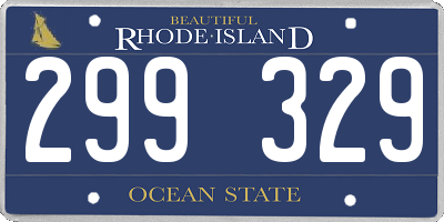 RI license plate 299329