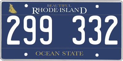 RI license plate 299332