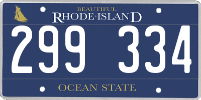 RI license plate 299334