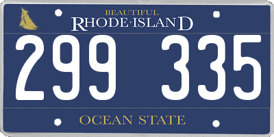 RI license plate 299335