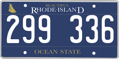RI license plate 299336
