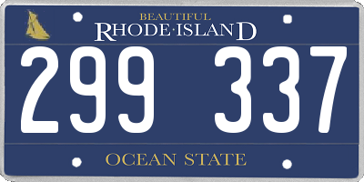 RI license plate 299337