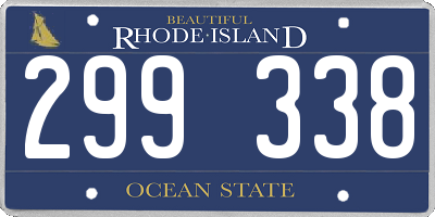 RI license plate 299338