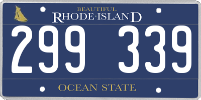 RI license plate 299339