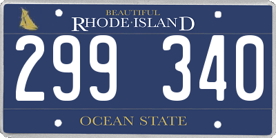 RI license plate 299340