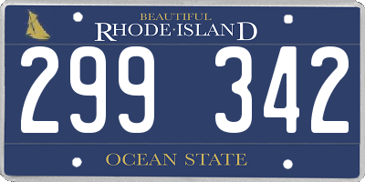 RI license plate 299342
