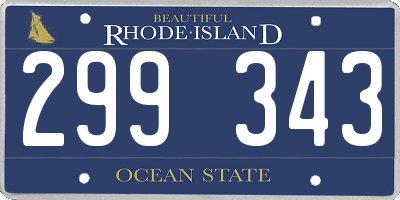 RI license plate 299343
