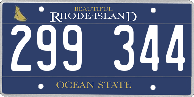 RI license plate 299344